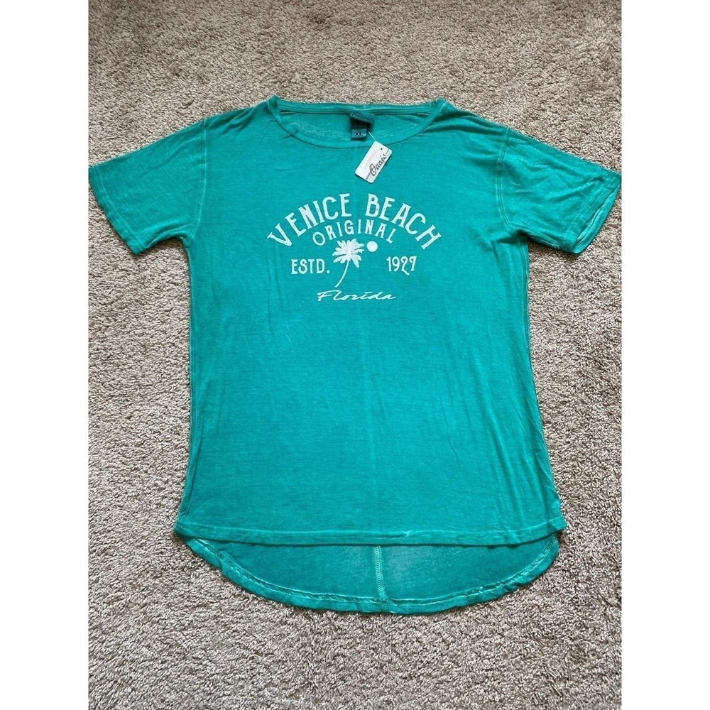 Venice Beach T Shirt NWT Sheer Lightweight High Low XL J America Oasis sku44
